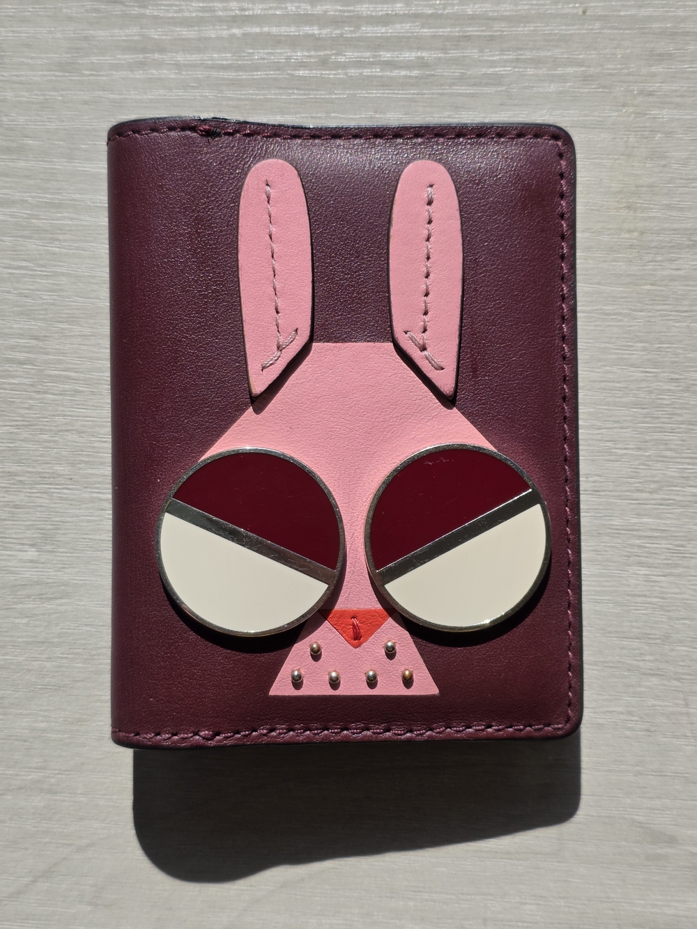 Kate Spade New York Spademals Money Bunny Bifold Card Case Cherrywood